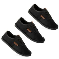 kit 3 pares tenis - havaianas, 3 pretos, 38