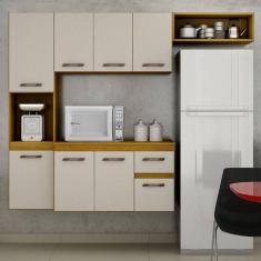 Cozinha Compacta Suspensa 8 Portas 1 Gaveta Brisa Chf Móveis Cinamomo Com Branco