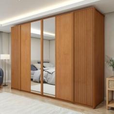 Guarda Roupa Ollie 6 Portas 6 Gavetas 6 Prateleiras 100% MDF com Espel