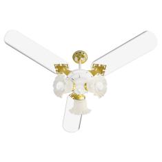 Ventilador De Teto Venti-Delta New Zeta 3 Pás Laqueada Branco/Dourado 110V