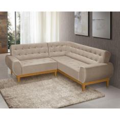 Sofá de Canto 5 Lugares Ágata Nabas Estofados Bege