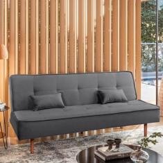 Sofá Cama Silver 3 Lugares Reclinável Suede 192 cm Speciale Home, Cinz