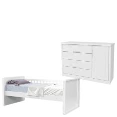 Cama Babá E Cômoda Infantil Tutto New Branco Acetinado - Matic