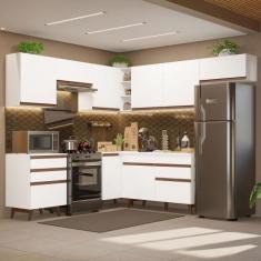 Armário De Cozinha Completa De Canto 462cm Branco 03 Branco - MADESA