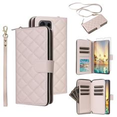 Asuwish Capa de telefone para Samsung Galaxy S24 Ultra 5G Capa carteira com protetor de tela de vidro temperado, alça de suporte para cartão, suporte de couro flip celular com zíper S24Ultra 24S S 24