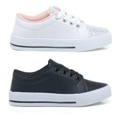Kit 2 Pares Tenis Infantil Feminino Casual Feminino Infantil - INFINIT