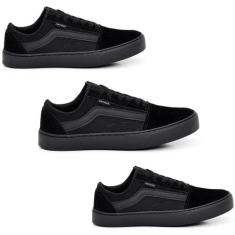 Kit Combo Três Pares de Tênis Casual Skate Escolar Haymax Original com