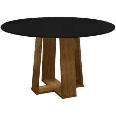 Mesa De Jantar Redonda 6 Lugares 135cm Ella N02 Ypê/preto - Mpozenato