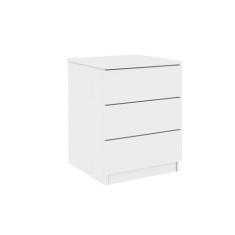 Mesa de Cabeceira 3 Gavetas MDF Verona Tcil, Neve