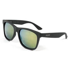 Óculos de Sol HUPI Luppa Armação Preto Fosco Lente Verde Espelhado Rostos GRANDES, Cor: Preto Fosco