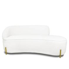 Sofá 3 Lugares Orgânico 180cm Pé Ferro Dou Morgan Bouclê Off White L01 - D`Rossi