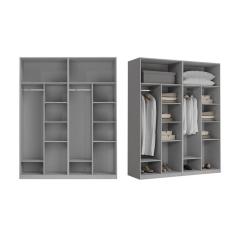 Guarda-roupa Modulado 2 Peças Sem Portas Jade Cabecasa Madeiramadeira Cinza Urbano