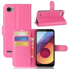 Capa para LG Q6, capa carteira flip de couro PU premium com compartimento para cartão, suporte e fecho magnético [capa interna de TPU à prova de choque] Compatível com LG Q6