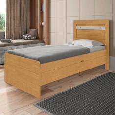 Cama de Solteiro Flex Com Colchão com Baú Denise Naturalle Off White -