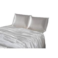 Lençol De Seda 4 Peças Casal King Pérola Cetim Charmousse - Beatriz En