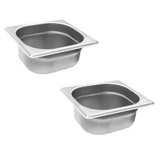 ZAHAV Conj 2 Cuba Gastronômica Inox GN 1/6x65 mm 1,0 L sem alça