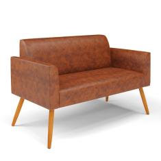 Sofá Namoradeira Pés Palito Castanho Marisa Corano D03 - D\`rossi Cor Nozes