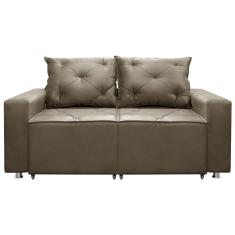 Sofá Retrátil E Reclinável 2 Lugares Bariloche 1.50cm Veludo Marrom Castor