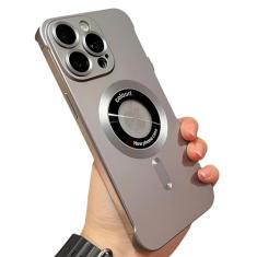 zjmriod Capa minimalista de silicone compatível com iPhone 15 Pro Max com amortecedor de lente de câmera, design sem moldura, capa ultrafina e à prova de choque, capa de proteção contra impactos