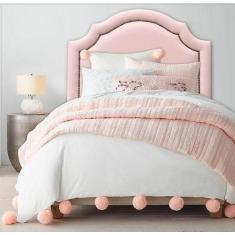 Cabeceira Solteiro Cama Box Provençal Luxo - material sintético Rosa -