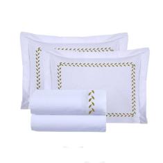 Jogo Lençol Algodão Marie King Bordado 4 Pçs Branco