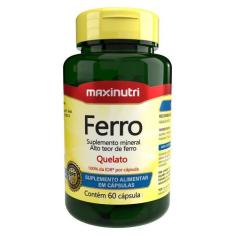 Ferro 100% IDR  Maxinutri com 60 Cápsulas