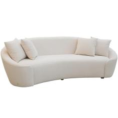 Sofá 3 Lugares Orgânico Sala De Estar Living 190cm Adam T03 Veludo Bege - Lyam Decor