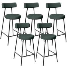 Kit 05 Banquetas Baixa Para Cozinha Sala De Jantar Bancada Milão L02 L