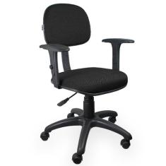 Cadeira Secretária Jserrano Preto Com Braço - Ultra Móveis - Ultra Móv