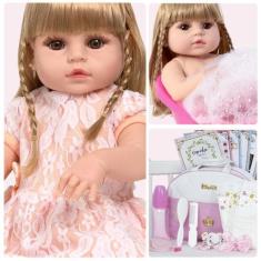 Boneca Reborn Loira Recem Nascida Princesa + Kit 20 Itens - Cegonha Re