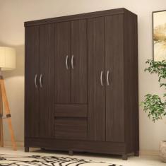 Guarda-Roupa Casal Flash Ii 6 Portas 2 Gavetas Café Touch - Demóbile -