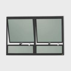 Janela de Alumínio Maxim-Ar 2 Seções 80x120cm Vidro Mini Boreal Plus Brimak