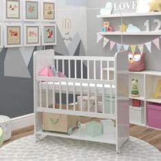 Mini Berço Compacto Portátil Para Bebê Com Grade Movel Rodízio Colchão