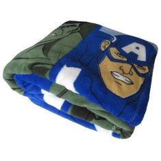 Manta Microfibra Solteiro Soft Jolitex Marvel Avengers Azul, Azul, Sol