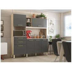 Armário de Cozinha Compacta Demóbile Select com Balcão Nicho para Micr