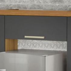 Armario de Cozinha Aéreo 80cm 1 Porta Basculante Burguesa Premuim 100% MDF Freijó/Grafite