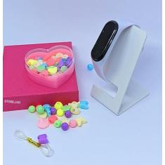 Relógio Infantil Digital para Menina Bracelete Silicone + Kit miçangas