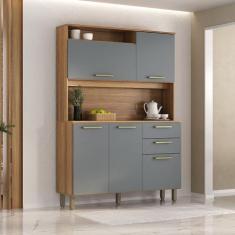 Cozinha Compacta 130,70cm 5 Portas e 2 Gavetas com Tampo 352 Luciane M