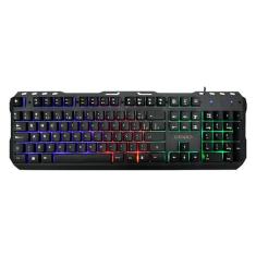 Teclado Gamer Satellite Ak-851 Usb/rgb Portugues - Prata E Preto