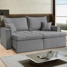 Sofá Cama Dallas 230 Cm Sem Caixa – Veludo Cinza