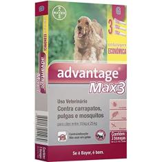 Advantage Max 3 Antipulgas e Carrapatos Combo Cães 10-25kg