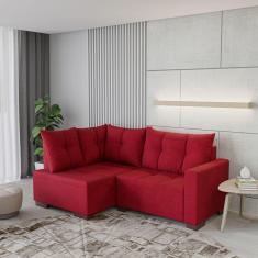 Sofá de Canto 4 Lugares 181cm Leme Montreal Vermelho