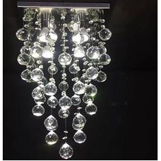 LUSTRE DE CRISTAL PARA SALA COM 70CM DE ALTURA, ESFERAS DE 40MM