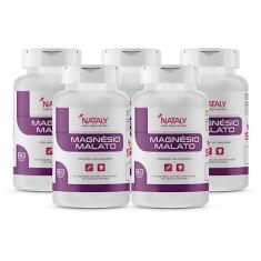 Kit Com 5 - Magnésio Malato Premium 60 Cápsulas de 500mg Nataly