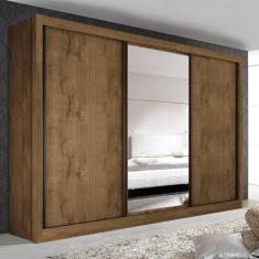 Guarda Roupa Casal com Espelho 3 Portas 6 Gavetas Liv Espresso Móveis Freijó