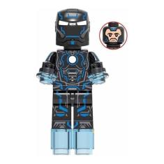 Boneco Blocos De Montar Homem De Ferro Armadura Neon