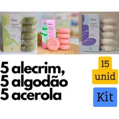Kit 3 caixas de sabonete Alecrim, Algodão e acerola - Total 15 unidade