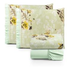 Kit Jogo Lençol Percal 180 Fios Padrao 4pcs Algodao Babado - GRUPO OLI