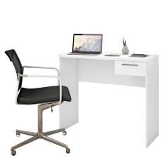 Mesa Para Escritório Office 90Cm Com 1 Gaveta Branca