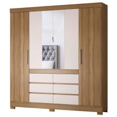 Guarda Roupa Casal 4 Portas 6 Gavetas Cadis D02 Amendola-off White - Mpozenato